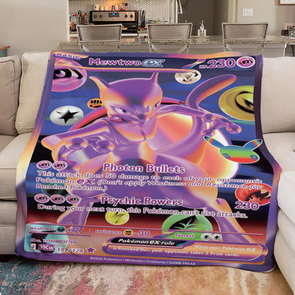 PKM Mewtwo 30th Anniversary Custom Fleece Blanket