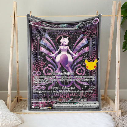 PKM 151/128 Mewtwo Ex 30th Celebration Fleece Blanket