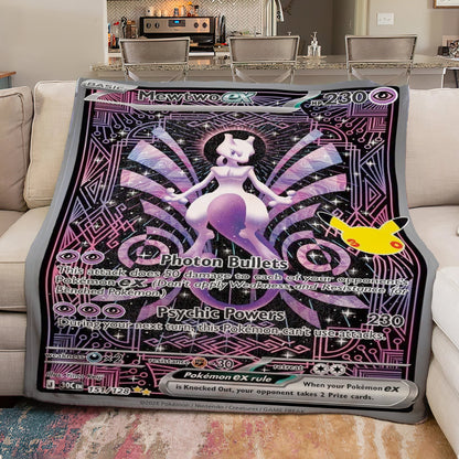 PKM 151/128 Mewtwo Ex 30th Celebration Fleece Blanket