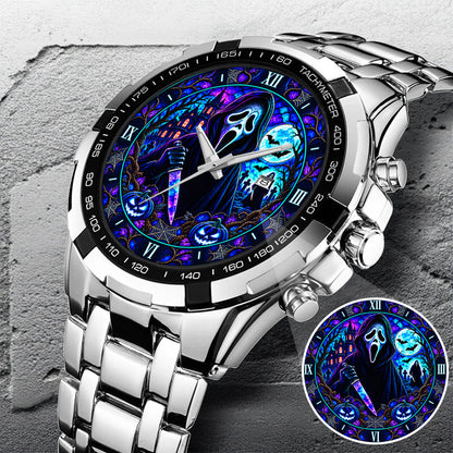Halloween Neon Ghost Face Custom Watch