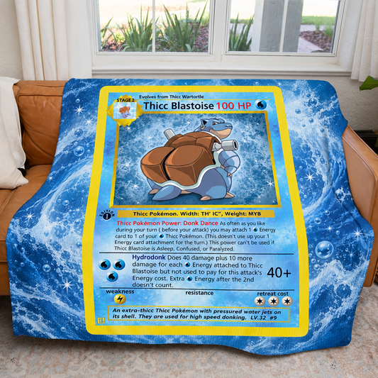 Thicc Blastoise PKM Extended Artwork Pokemon Fleece Blanket