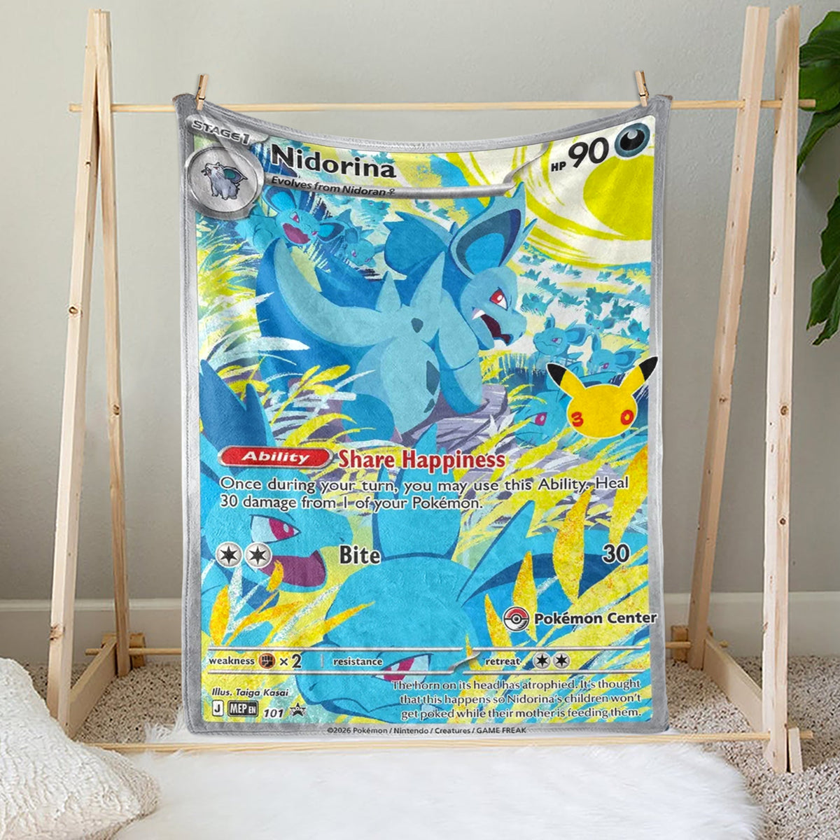 PKM Nidoria 30th Anniversary Custom Fleece Blanket