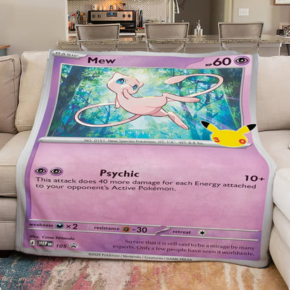 PKM Mew 30th Anniversary Custom Fleece Blanket