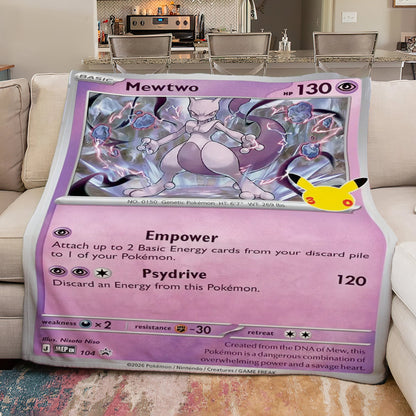 PKM Mewtwo 30th Anniversary Custom Fleece Blanket