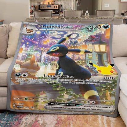 PKM Umbreon Ex 30th Anniversary Custom Fleece Blanket