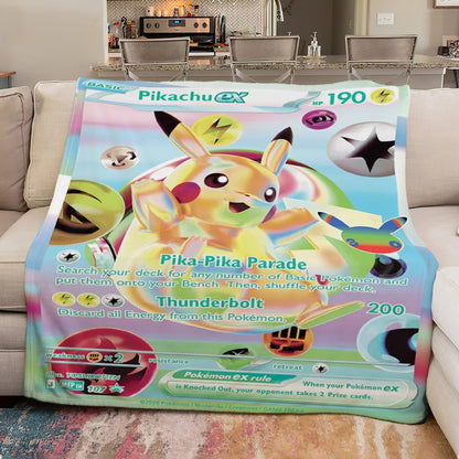 PKM Pikachu EX 30th Anniversary Custom Fleece Blanket
