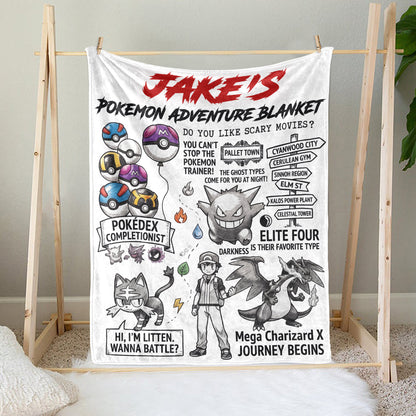 Personalized PKM Adventure Fleece Blanket