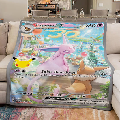 PKM Espeon Ex30th Anniversary Custom Fleece Blanket