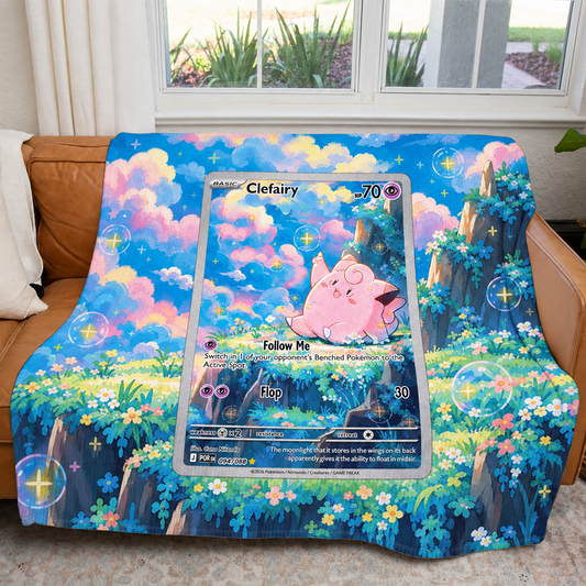 Clefairy Vmax PKM Extended Artwork Pokemon Fleece Blanke