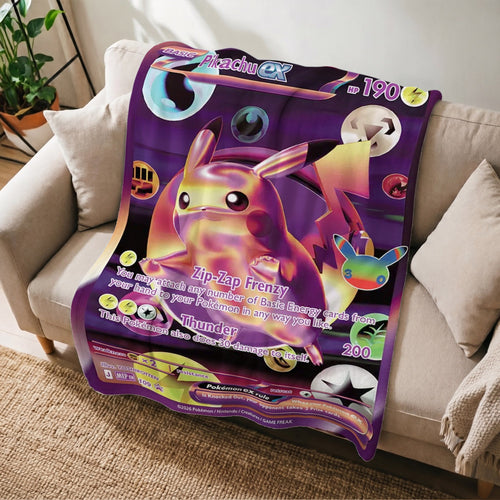 PKM Pikachu 30th Anniversary Custom Fleece Blanket