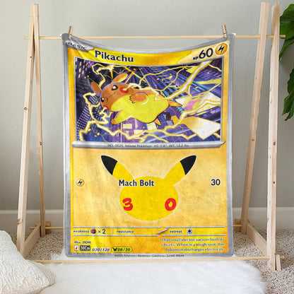 PKM Pikachu 30th Anniversary Custom Fleece Blanket