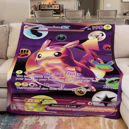 PKM Pikachu 30th Anniversary Custom Fleece Blanket