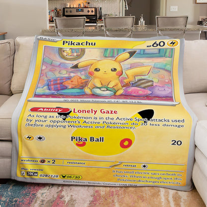 PKM Pikachu 30th Anniversary Custom Fleece Blanket