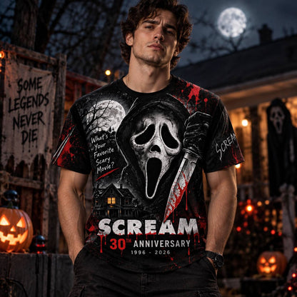 Scream 30th Anniversary AOP T-Shirt Sweatshirt Hoodie