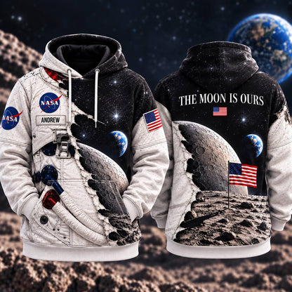 Personalized Your Name The Moon Is Ours AOP T-Shirt Sweatshirt Hoodie