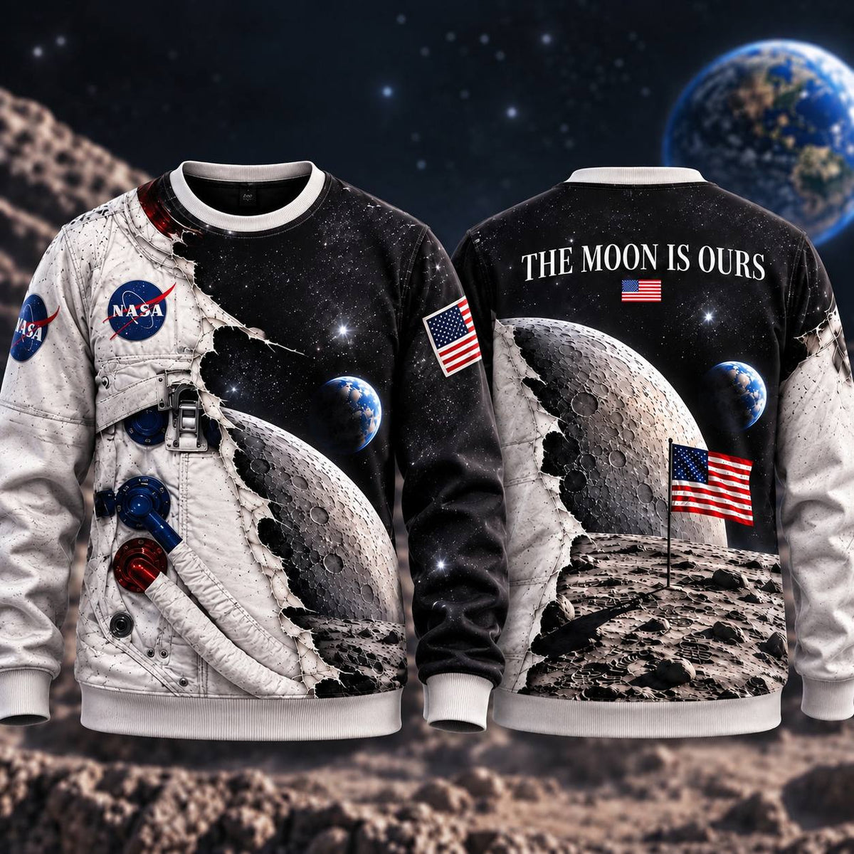The Moon Is Ours AOP T-Shirt Sweatshirt Hoodie