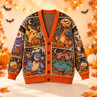 Halloween PKM Spooky Season Ugly Cardigan